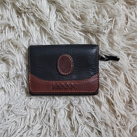 *SOLD* Vintage Black & Brown Pebbled Leather Small Wallet - Picture 2 of 8